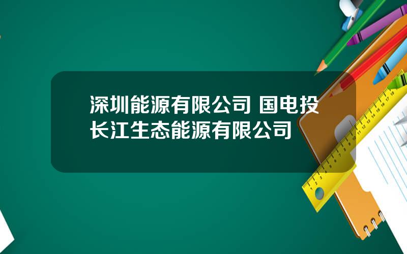 深圳能源有限公司 国电投长江生态能源有限公司